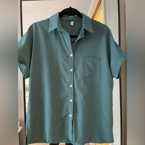 Teal Short Sleeve Button Down